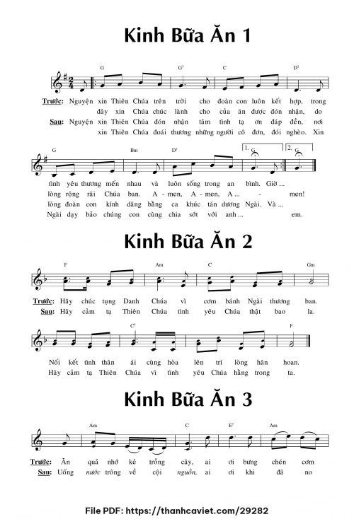 Kinh bữa ăn - Lm. Ngọc Hân - trang 1