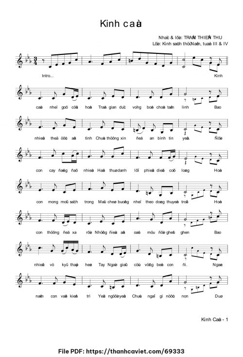 Kinh cầu - Trầm Thiên Thu - trang 1