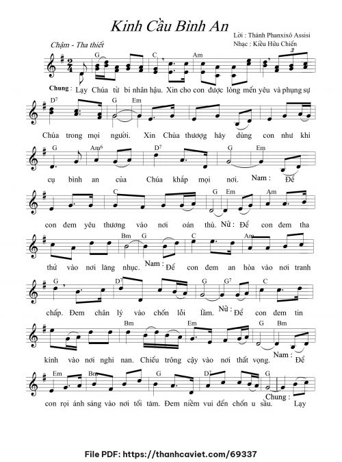 Kinh cầu bình an - Kiều Hữu Chiến - trang 1