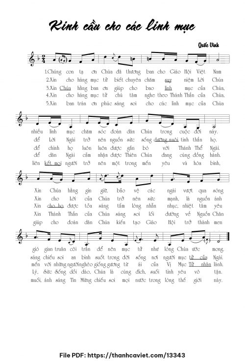 Kinh cầu cho các linh mục - Quốc Vinh - trang 1