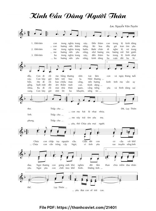 Kinh cầu dâng người thân - Lm. Nguyễn Văn Tuyên - trang 1