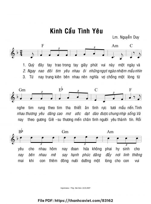 Kinh cầu tình yêu - Lm. Nguyễn Duy - trang 1