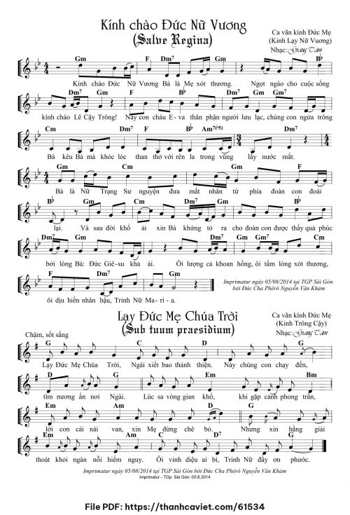 Kính chào Đức Nữ Vương - Lm. Giang Tâm - trang 1