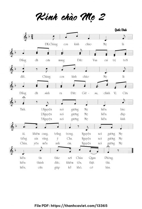 Kính chào Mẹ 2 - Quốc Vinh - trang 1
