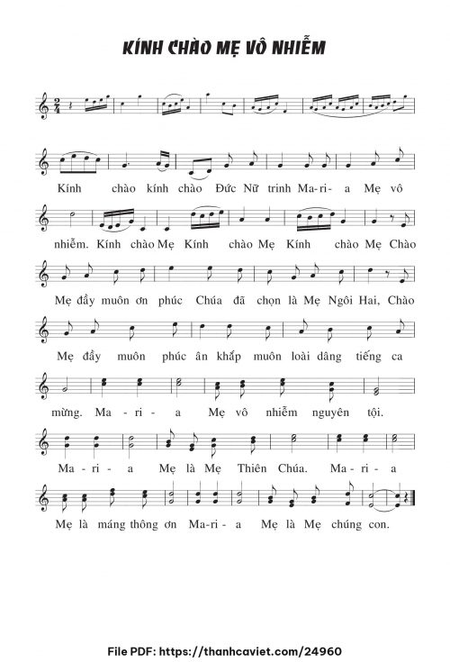 Kính chào Mẹ vô nhiễm - Chưa biết - trang 1