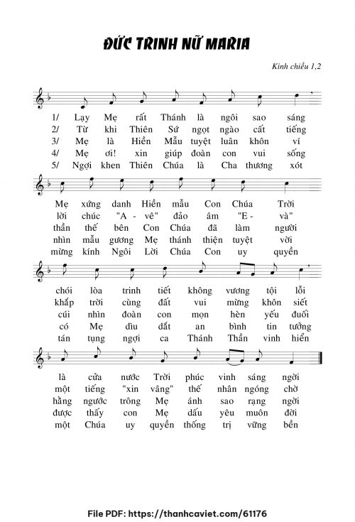 Kinh chiều 1 & 2 Lễ Đức Trinh nữ Maria - Chưa biết - trang 1