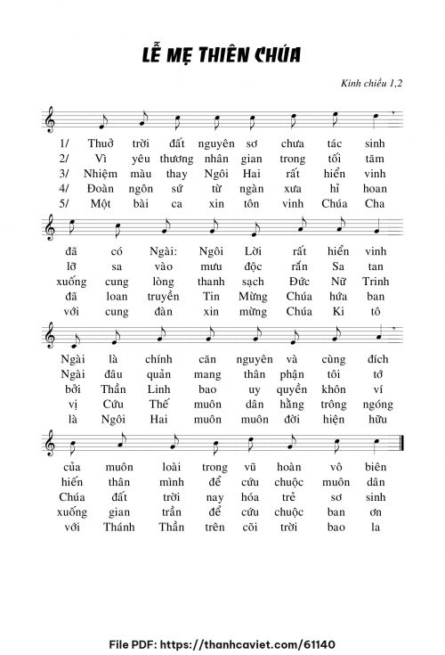 Kinh chiều 1 & 2 Lễ Mẹ Thiên Chúa - Chưa biết - trang 1
