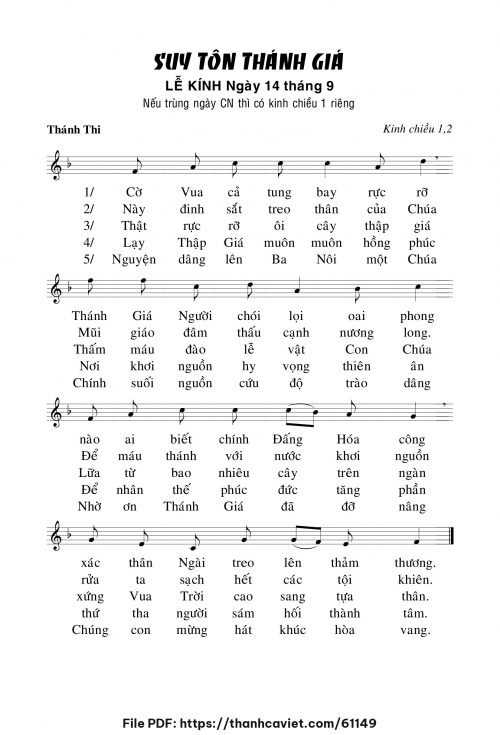 Kinh chiều 1 & 2 Lễ Suy tôn Thánh Giá - Chưa biết - trang 1