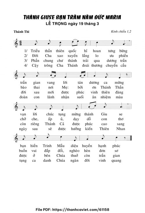 Kinh chiều 1 & 2 Lễ Thánh Giuse - Chưa biết - trang 1