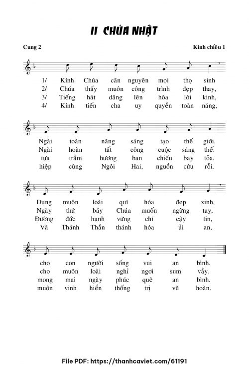 Kinh chiều 1 Chúa nhật tuần II - Chưa biết - trang 1