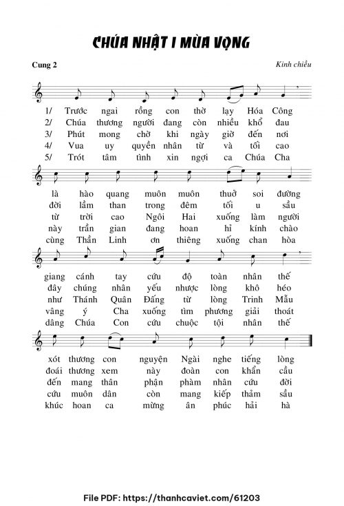 Kinh chiều Chúa nhật I mùa vọng - Chưa biết - trang 1