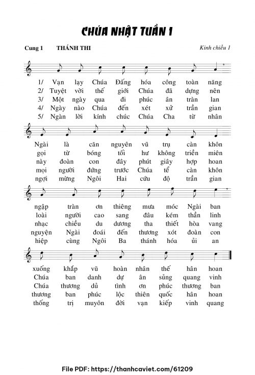 Kinh chiều Chúa nhật tuần I - Chưa biết - trang 1