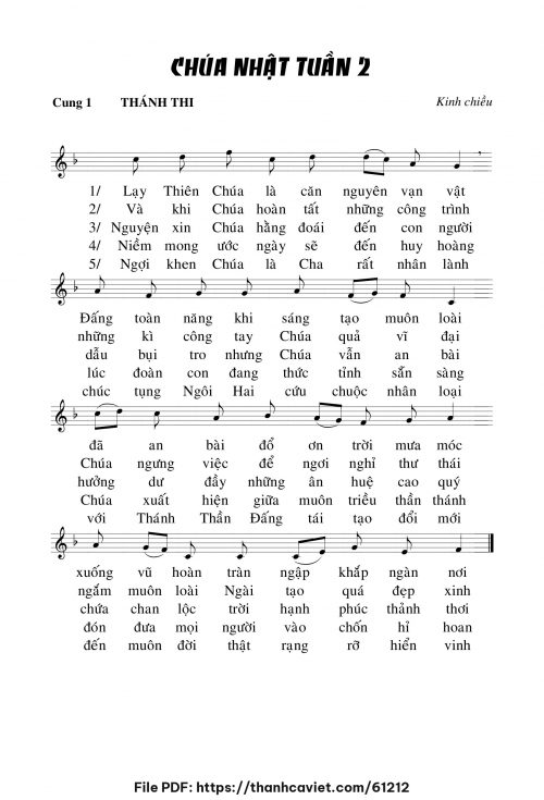 Kinh chiều Chúa nhật tuần II - Chưa biết - trang 1