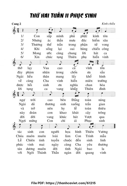 Kinh chiều cung 2 thứ Hai sau CN tuần II PS - Chưa biết - trang 1