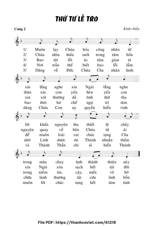 Kinh chiều cung 2 thứ tư Lễ Tro - Chưa biết - trang 1
