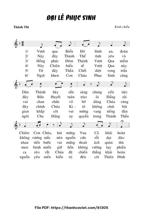 Kinh chiều Đại Lễ Phục Sinh - Chưa biết - trang 1