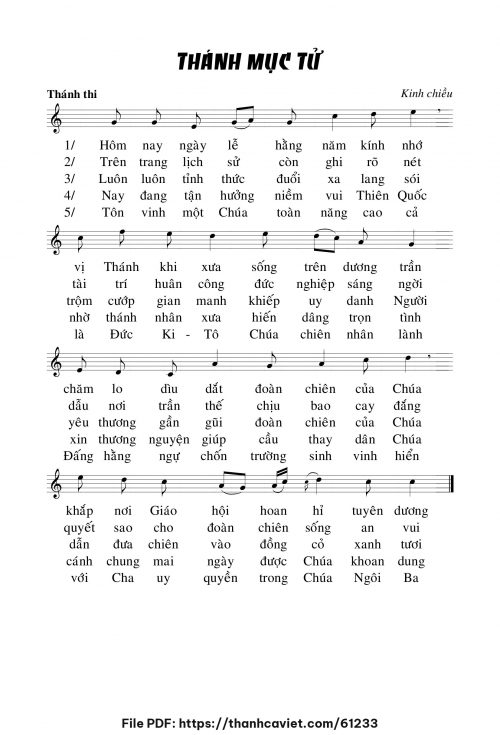 Kinh chiều Lễ Thánh Mục tử - Chưa biết - trang 1