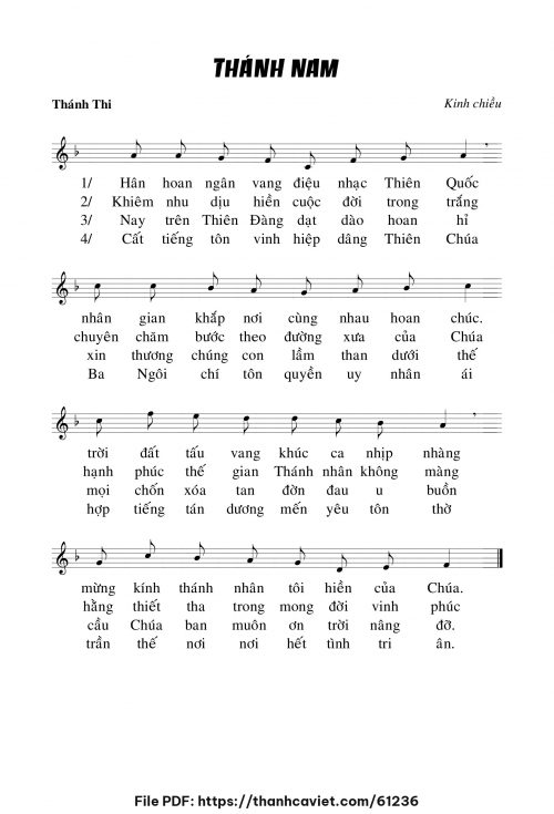 Kinh chiều Lễ Thánh NAM - Chưa biết - trang 1