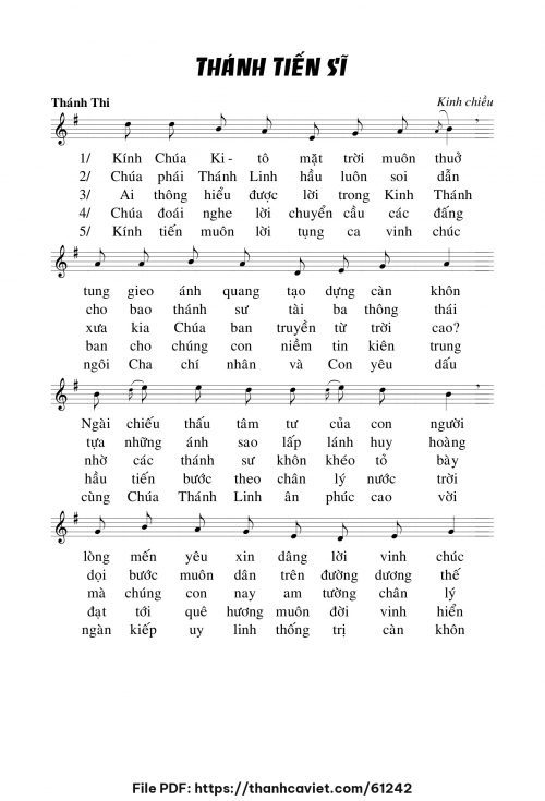 Kinh chiều Lễ Thánh TIẾN SĨ - Chưa biết - trang 1