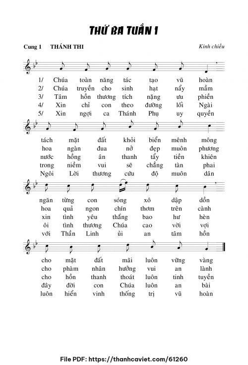 Kinh chiều thứ ba tuần I - Chưa biết - trang 1