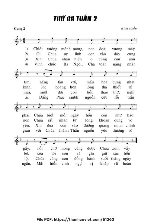 Kinh chiều thứ ba tuần II - Chưa biết - trang 1
