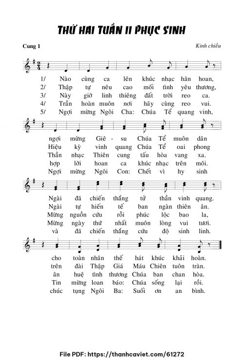 Kinh chiều thứ hai sau CN tuần II PS - Chưa biết - trang 1