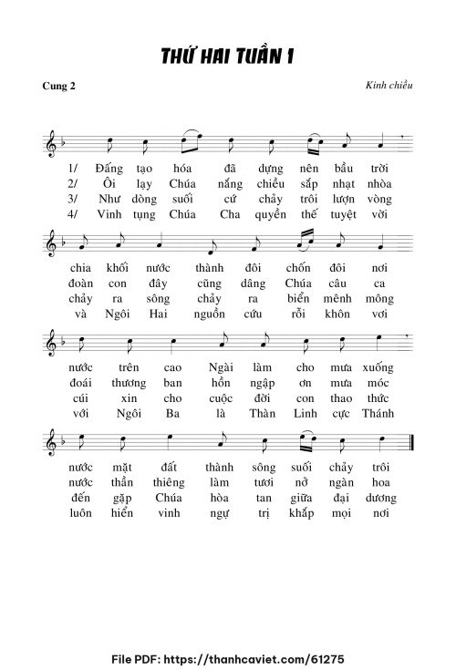 Kinh chiều thứ hai tuần I - Chưa biết - trang 1