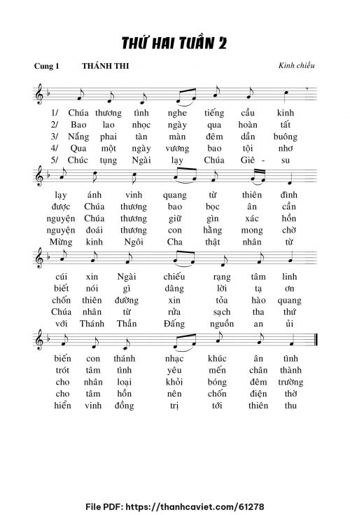 Kinh chiều thứ hai tuần II - Chưa biết - trang 1