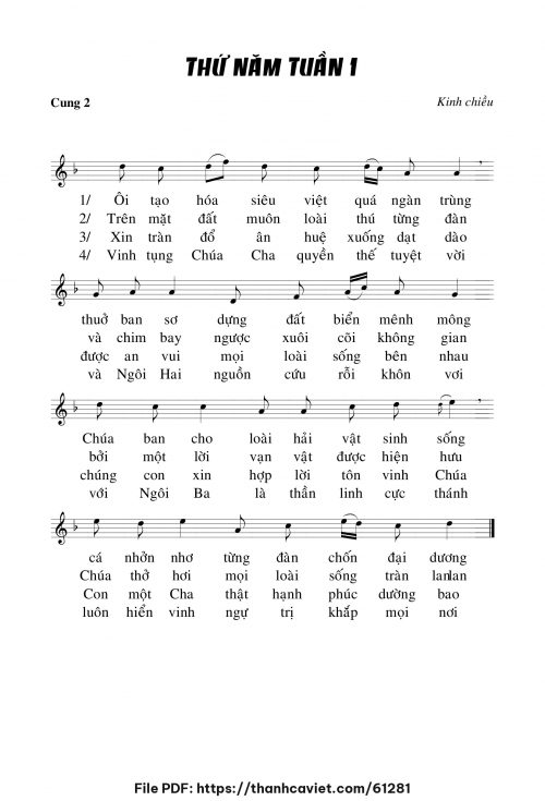Kinh chiều thứ năm tuần I - Chưa biết - trang 1