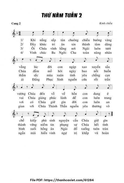 Kinh chiều thứ năm tuần II - Chưa biết - trang 1