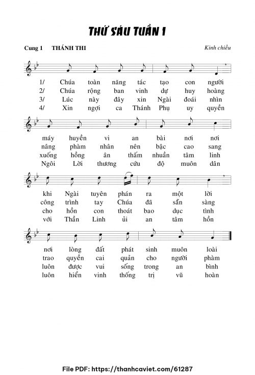 Kinh chiều thứ sáu tuần I - Chưa biết - trang 1