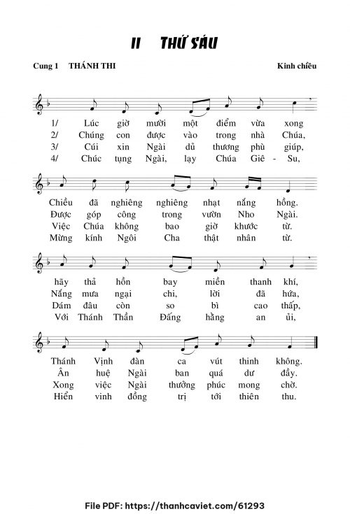 Kinh chiều thứ sáu tuần II cung 1 - Chưa biết - trang 1
