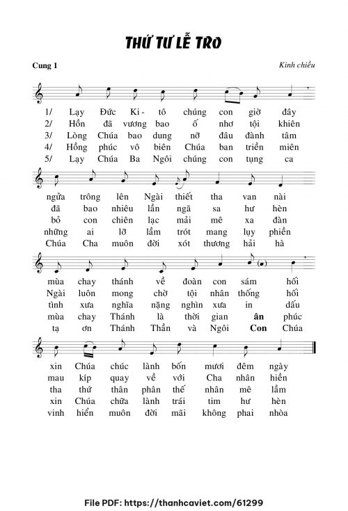 Kinh chiều thứ Tư Lễ tro - Chưa biết - trang 1