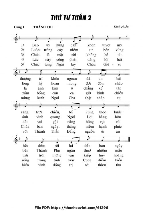 Kinh chiều thứ tu tuần II - Chưa biết - trang 1