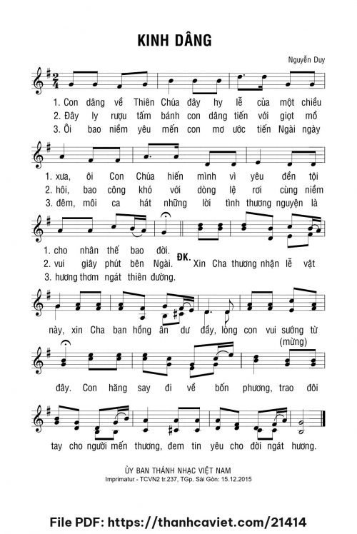 Kinh dâng - Lm. Nguyễn Duy - trang 1
