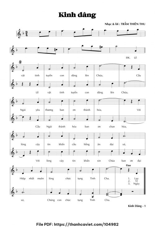 Kinh dâng 2 - Trầm Thiên Thu - trang 1