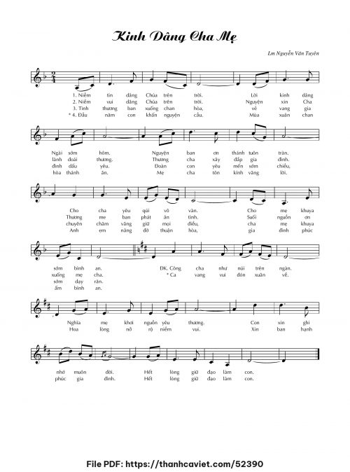 Kinh dâng cha mẹ - Lm. Nguyễn Văn Tuyên - trang 1