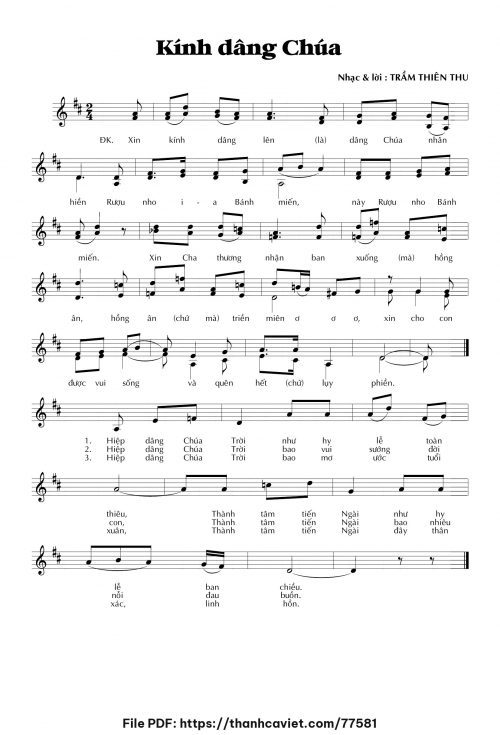 Kính dâng Chúa - Trầm Thiên Thu - trang 1