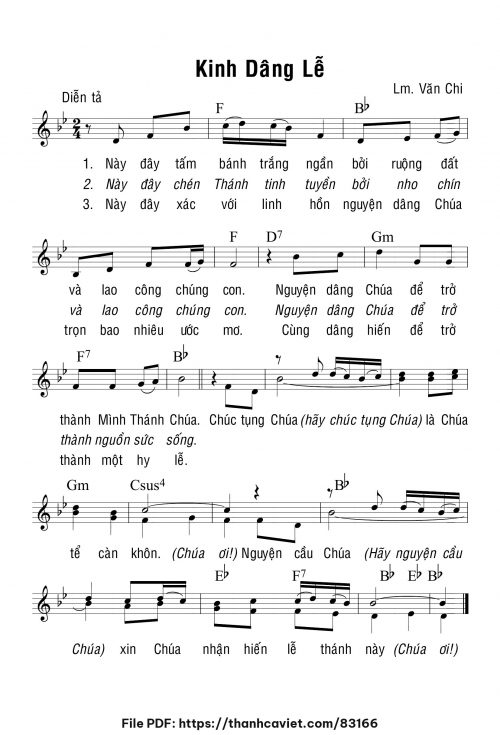 Kinh dâng lễ - Lm. Văn Chi - trang 1