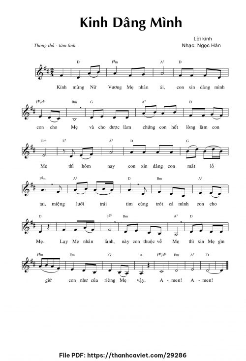 Kinh dâng mình - Lm. Ngọc Hân - trang 1
