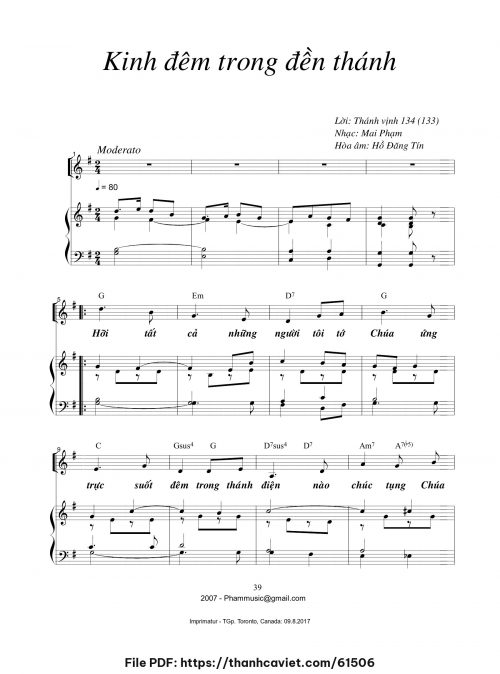 Kinh đêm trong đền thánh - Mai Phạm - trang 1