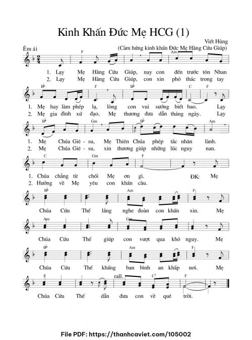 Kinh khấn Đức Mẹ Hằng Cứu Giúp 1 - hvh - trang 1