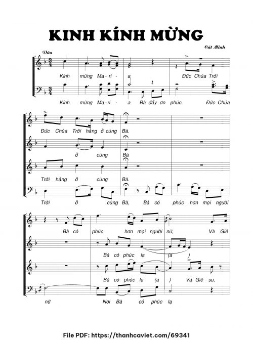 Kinh Kính Mừng - Cát Minh - trang 1