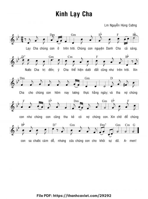 Kinh Lạy Cha - Lm. Nguyễn Hùng Cường - trang 1