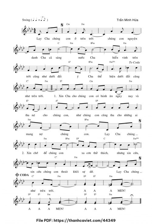 Kinh Lạy Cha - Trần Minh Hứa - trang 1