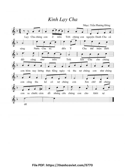 Kinh Lạy Cha - Trần Phương Đông - trang 1