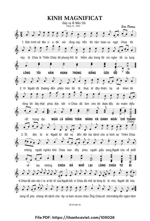 Kinh Magnificat - Sơn Dương - trang 1
