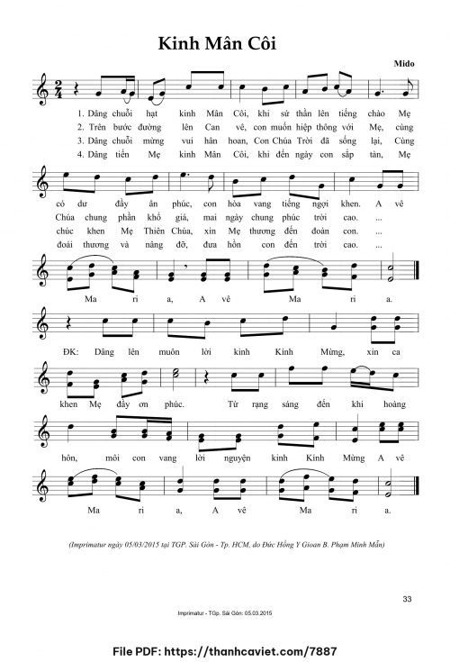 Kinh Mân Côi - Mido - trang 1