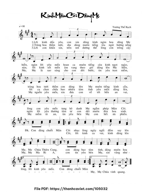 Kinh Mân Côi dâng Mẹ - Trương Thế Bạch - trang 1