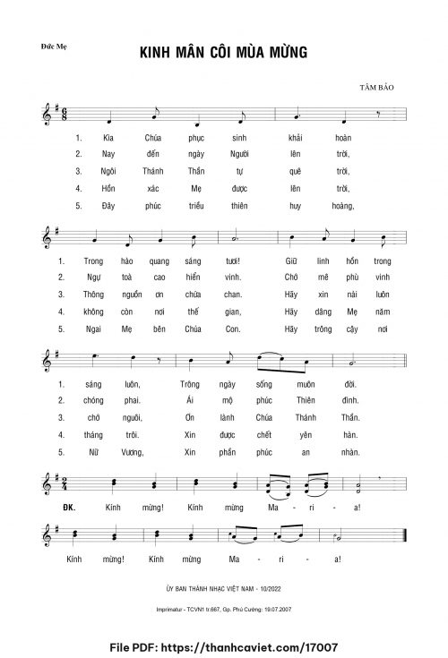Kinh Mân Côi Mùa Mừng - Tâm Bảo - trang 1